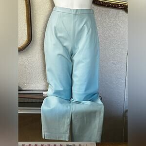 Vintage Terry Lewis Genuine Baby Blue Leather Pants Size 4
